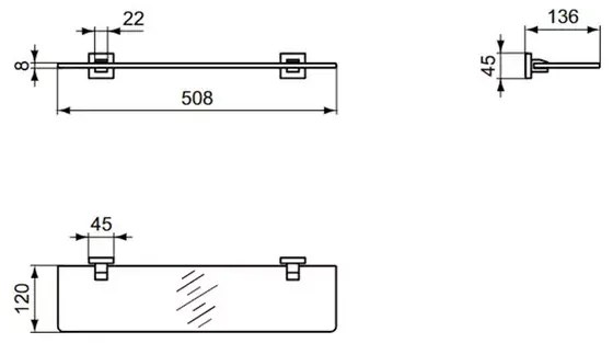 Etajera sticla Ideal Standard IOM