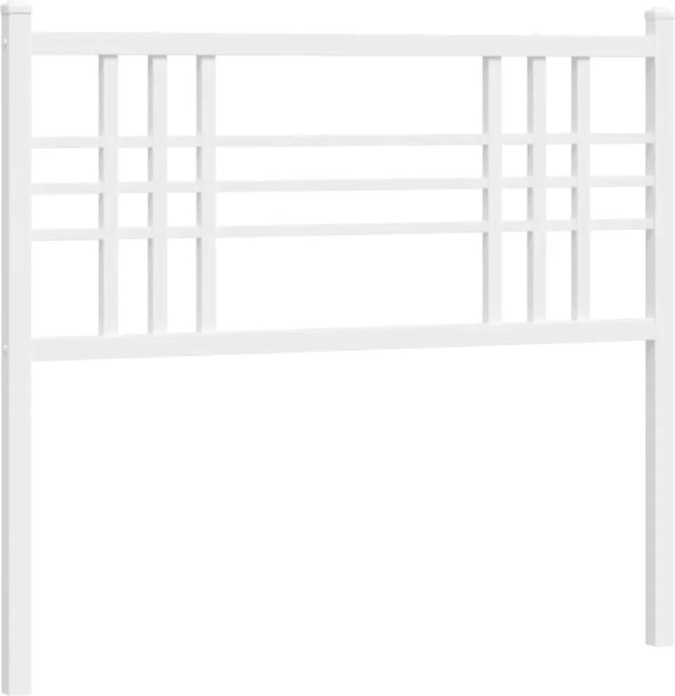 vidaXL Tăblie de pat de schimb metalică, alb, 100 cm