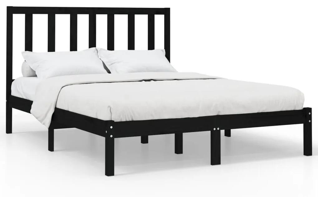 3106767 vidaXL Cadru de pat, negru, 120x200 cm, lemn masiv