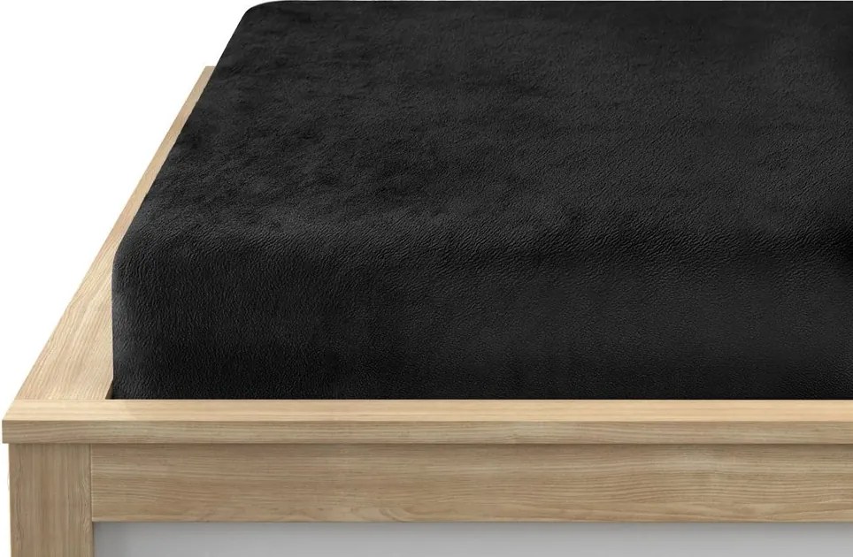 Cearsaf Cocolino microplus cu elastic SOFT 180x200 cm negru