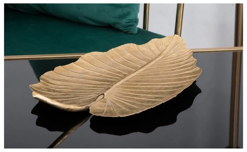Decorațiune Mauro Ferretti Leaf, 35,5 x 23 cm, auriu