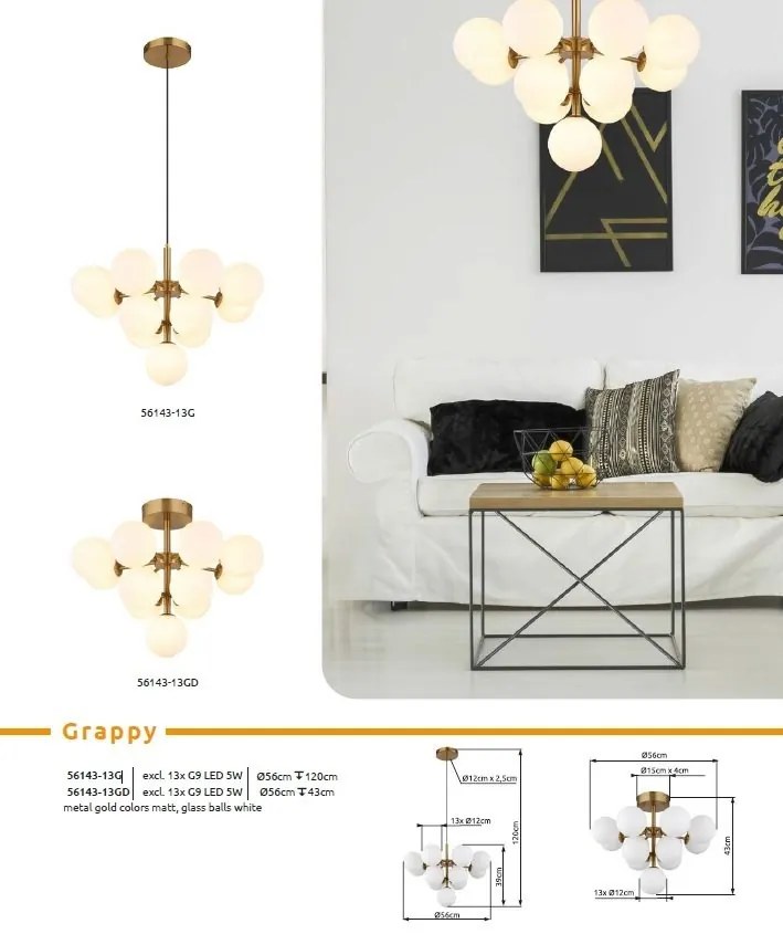 Lustra suspendata design modern GRAPPY 13L
