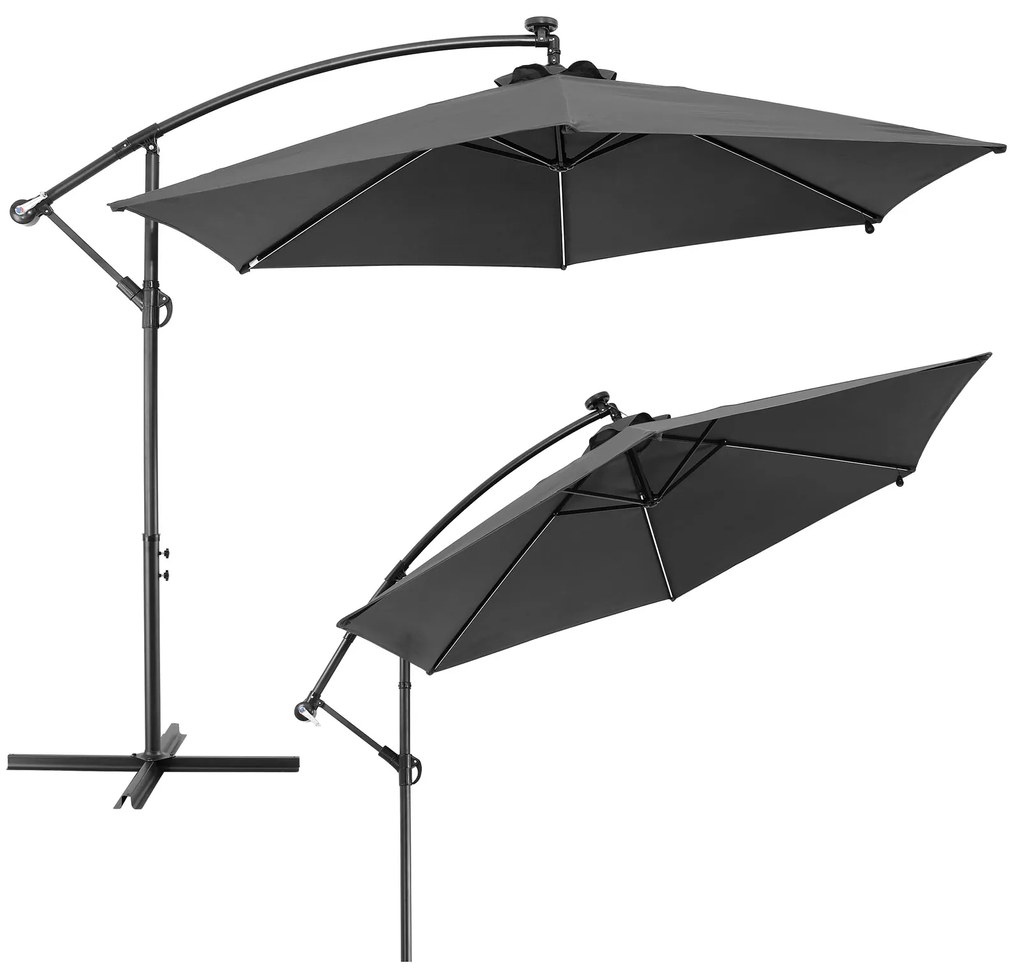 Deuba Umbrela de soare LED Mali Ø330 cm - antracit