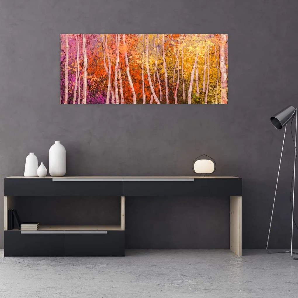 Tablou - Pădurea colorată (120x50 cm)
