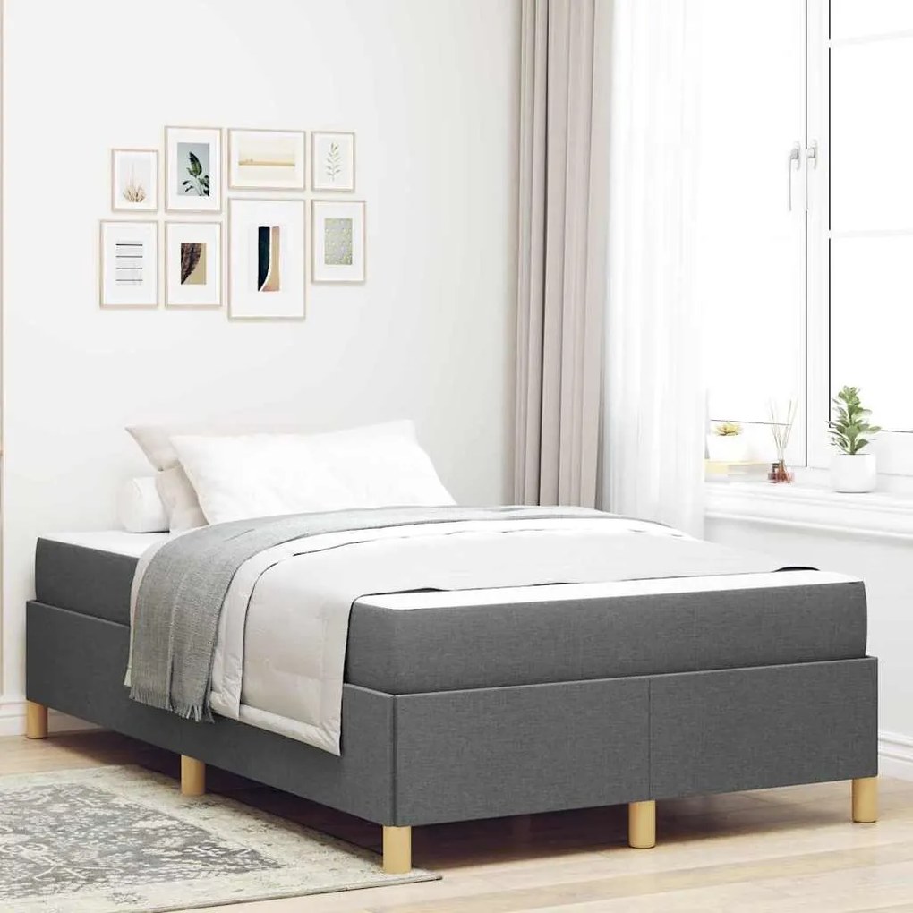 vidaXL Pat cu arcuri Altele Gri închis 120 x 190 cm țesătură