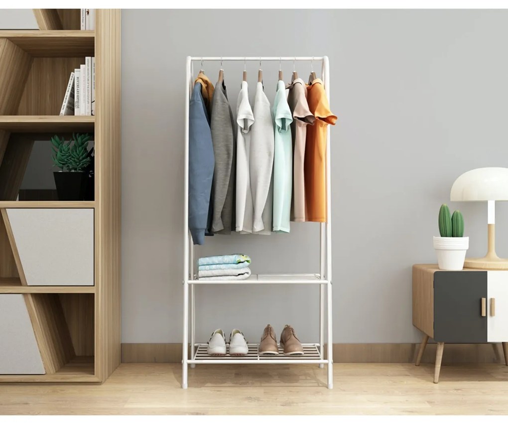 Stand fix haine, alb, 60x37x162 cm