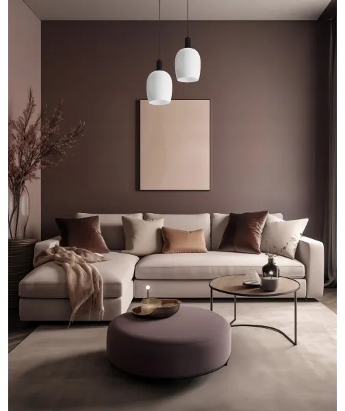 Lustră suspendată pe cablu WOLKEN 1xE27/40W/230V alb/negru