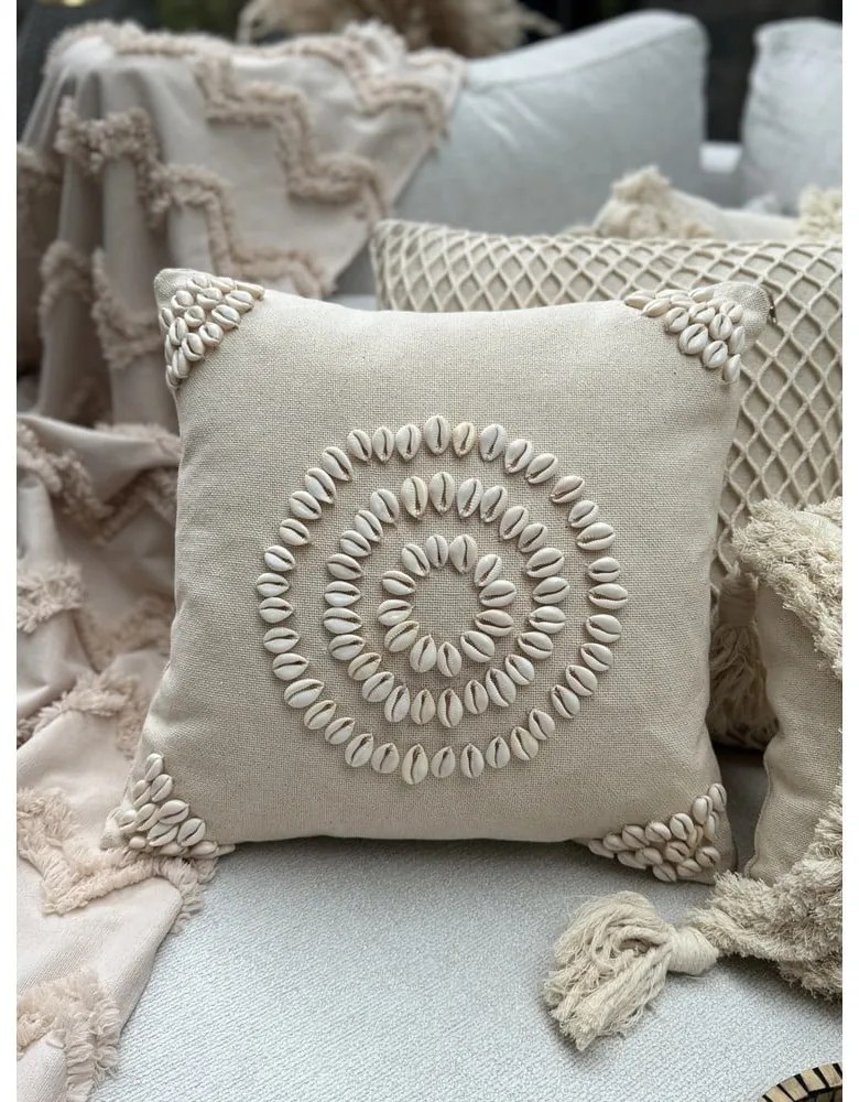Față de pernă din bumbac 43x43 cm Seashells – Mioli Decor