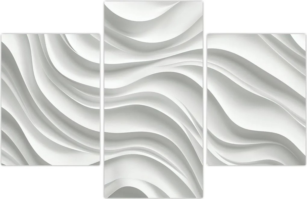 Tablou - Valuri Albe 3D (90x60 cm)