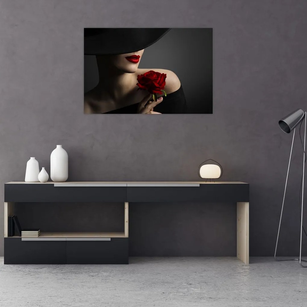 Tablou - Femeia cu flori (90x60 cm)