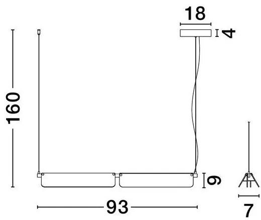 Lustra LED suspendata design modern APNEA L-93cm