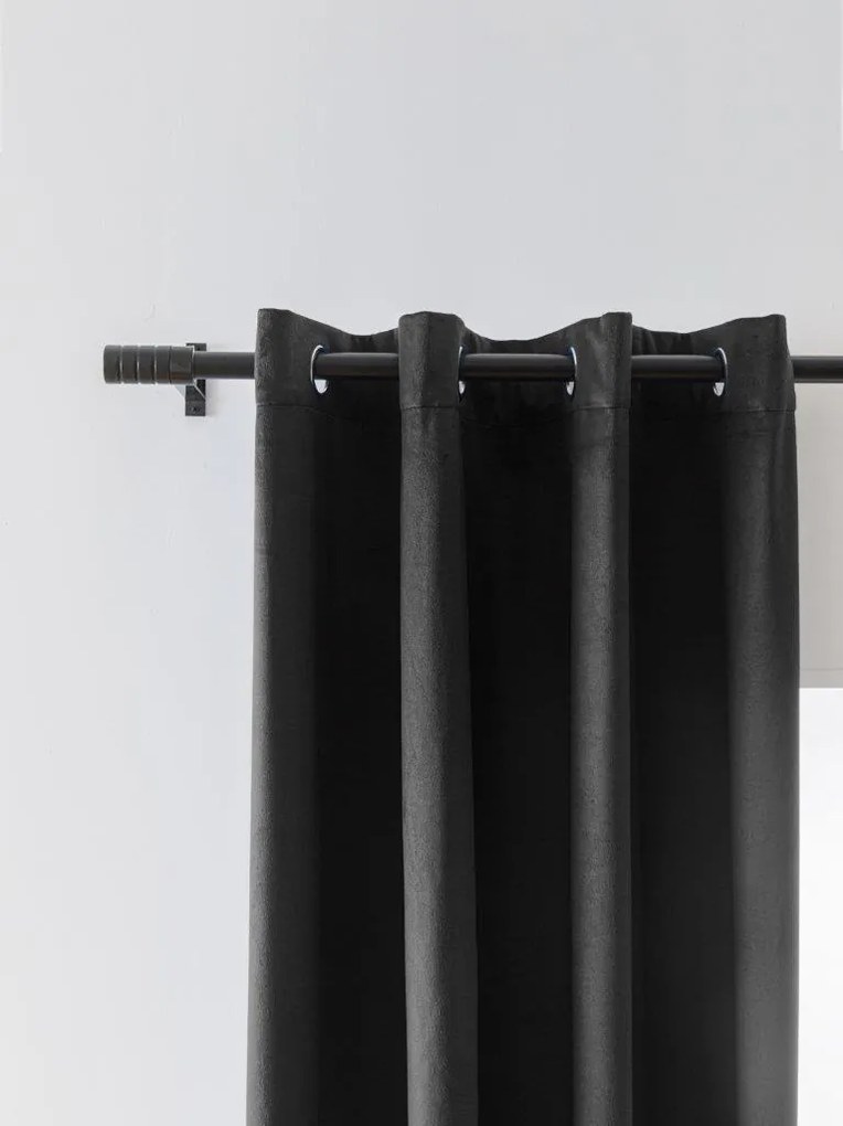 Draperie opaca VELVET, gri inchis, 140x250 cm Agatat: Inele metalice