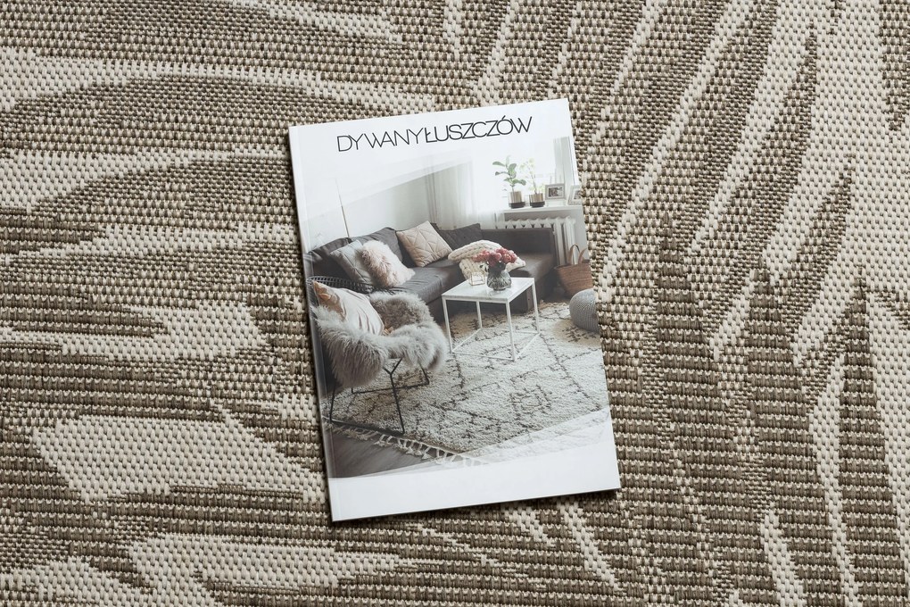 Covor sisal Floorlux 20504 Frunze şampanie si gri Junglă - SECUNDAR-COTATI PRODUSUL