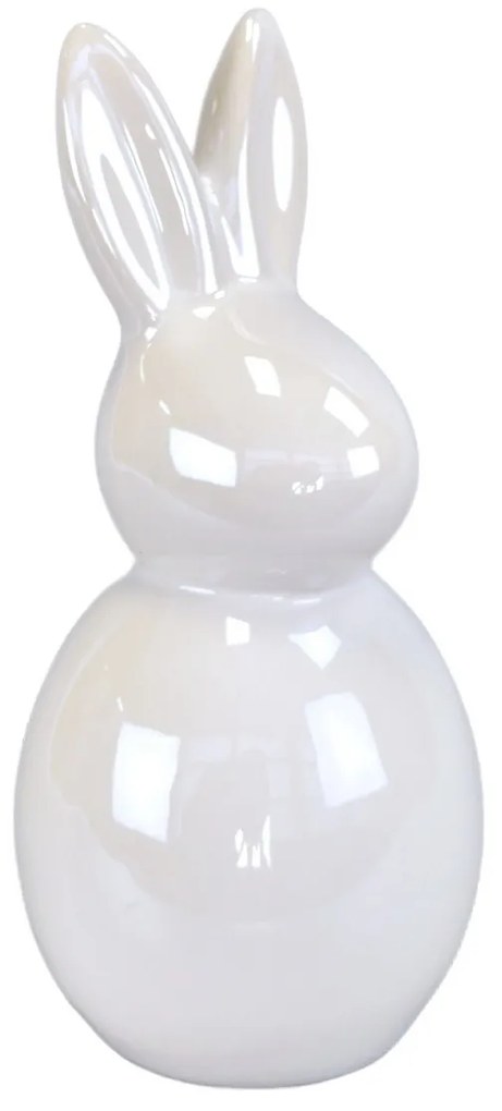 Decorațiuni de Paște Iepure alb, ceramică, 7,5 x17,5 x 7,5 cm