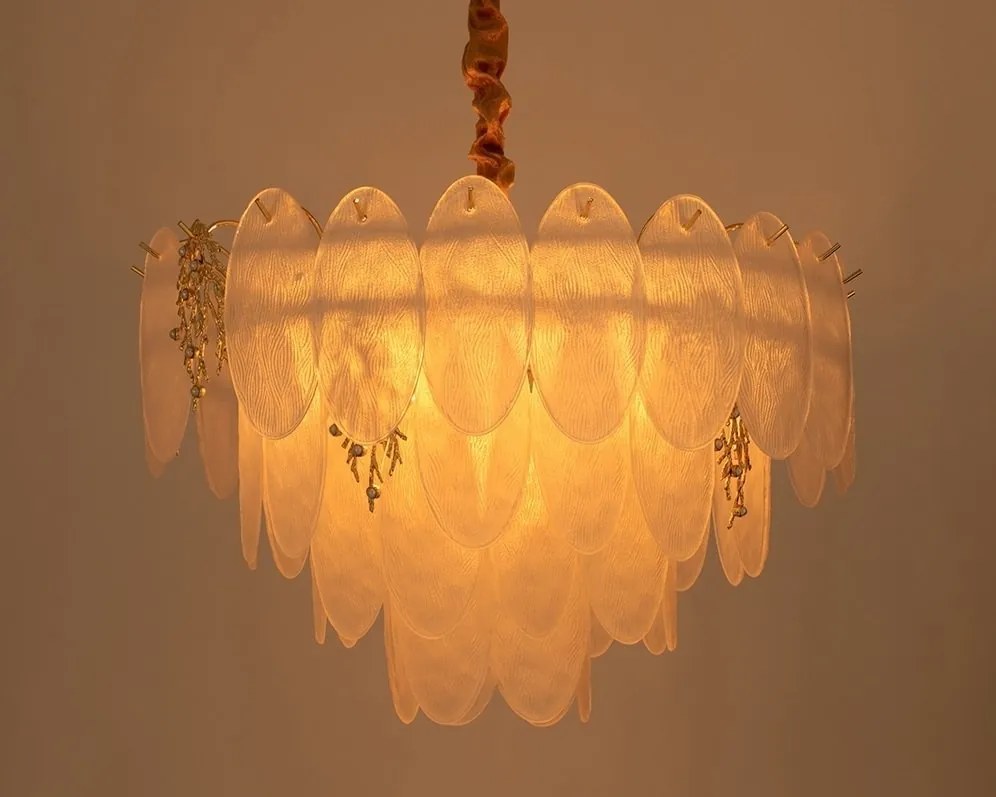 Lustra suspendata metal auriu si sticla CLARA 80