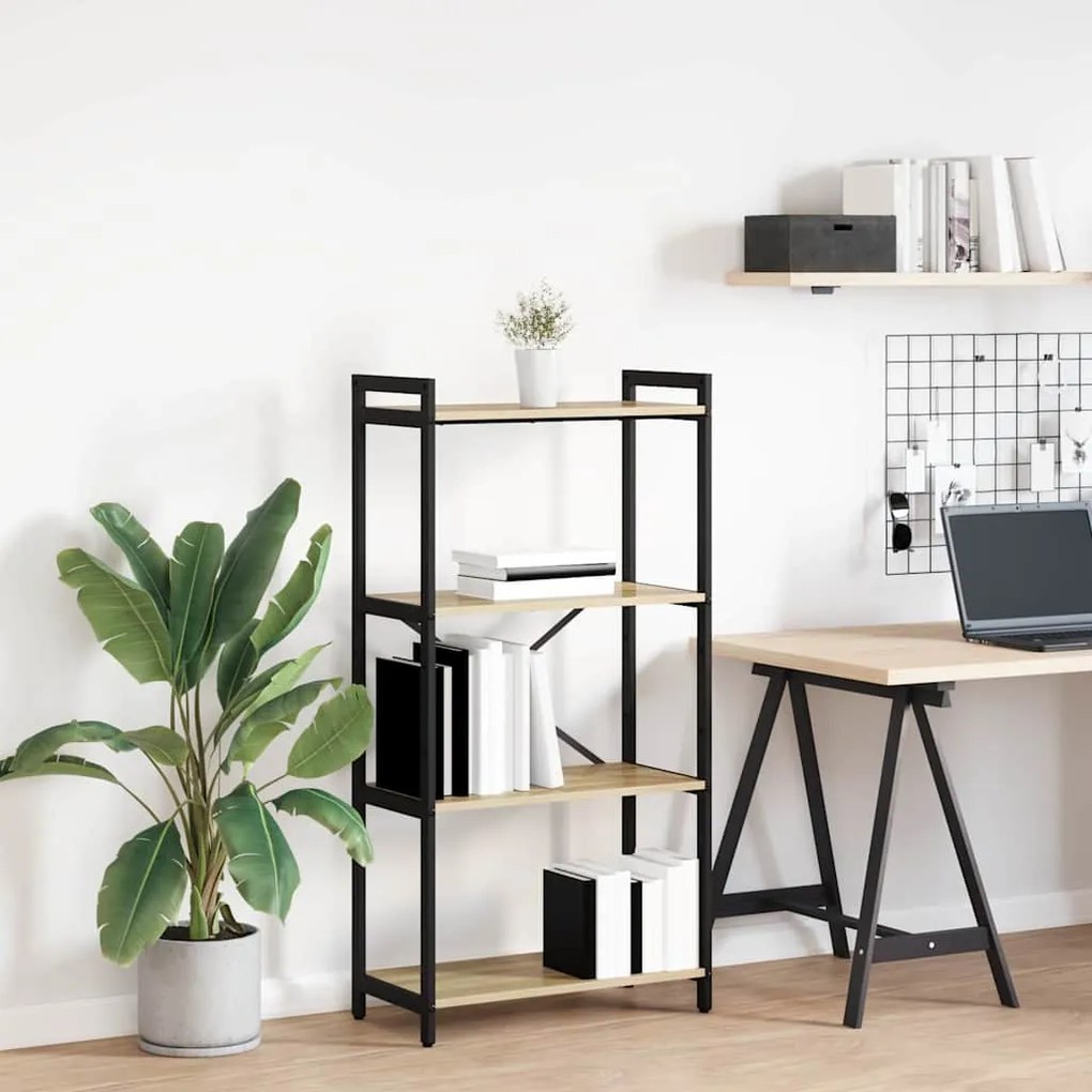 vidaXL Bibliotecă Stejar sonoma 60 x 30 x 118 cm MDF și Oțel