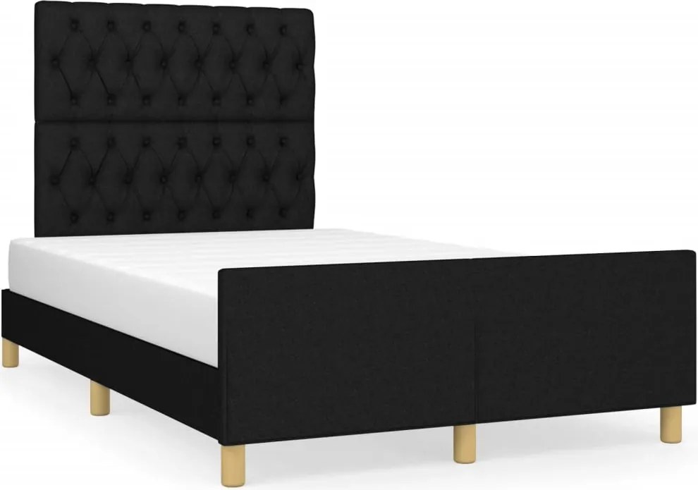 vidaXL Cadru de pat fără saltea Negru 120x190 cm țesătură
