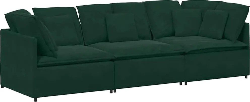 vidaXL Canapea modulară cu perne, verde închis, catifea