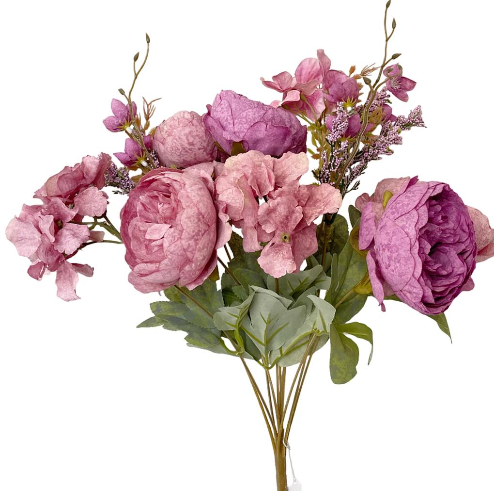Bujori roz artificiali KALINDA, 45cm