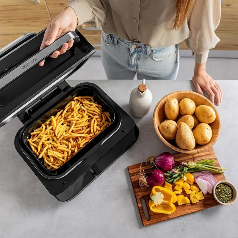 Resigilat: Friteuza Air Fryer & Grill 12in1 Oliver Voltz OV51015K, 1800W, 4 accesorii, Senzor inteligent, Timer, LED, Negru