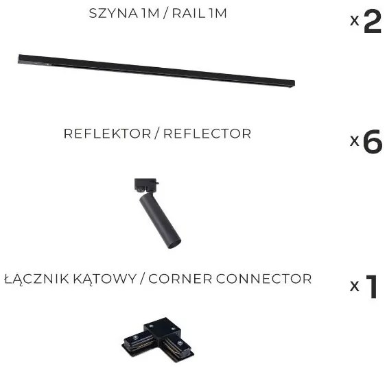 Zuma Line 3577 - Spot pe șină LULU 6xGU10/35W/230V negru