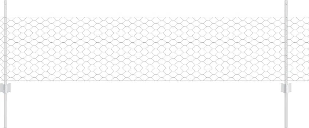 vidaXL Gard cu Stâlp Argintiu 0,5 x 50 m Oțel