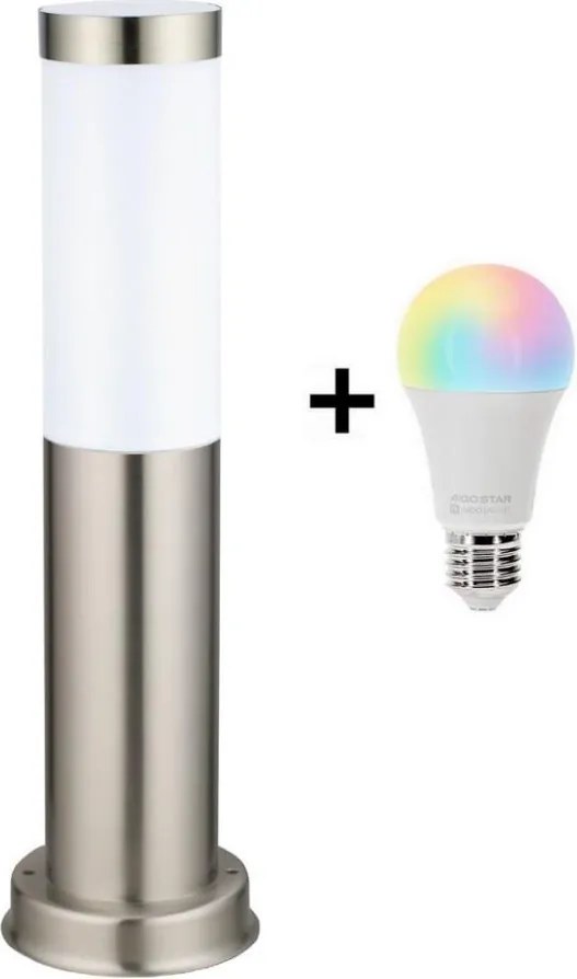 Brilagi - Lampă LED RGBW pentru exterior, 1xE27/15W/230V, 40 cm, IP44, crom mat