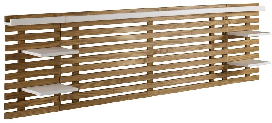 Tăblie de pat albă/în culoare naturală din lemn masiv de pin 240x62 cm Nidra – Marckeric