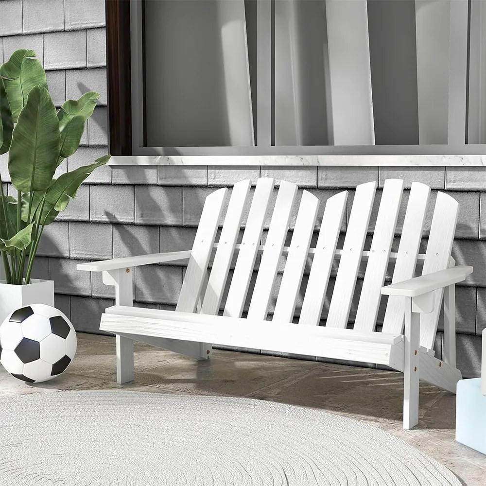 Scaun Adirondack pentru 2 copii, alb