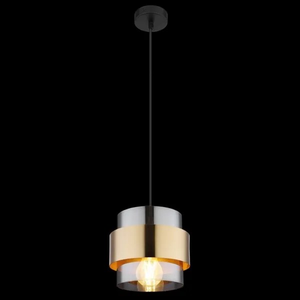 Lustră pe cablu MILEY 1xE27/60W/230V neagră/alamă Globo 15560H