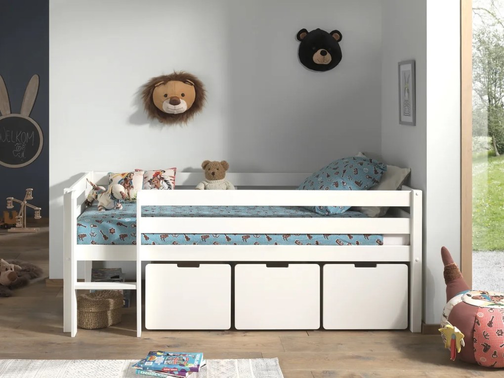 PINO SET DE 3 SERTARE PENTRU Pat copii MATRIMONIAL H85CM ALB
