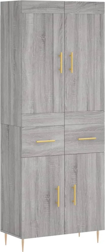 vidaXL Dulap înalt, gri sonoma, 69,5x34x180 cm, lemn compozit