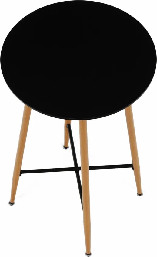 Masă de bar, negru/stejar, diametru 60 cm, IMAM