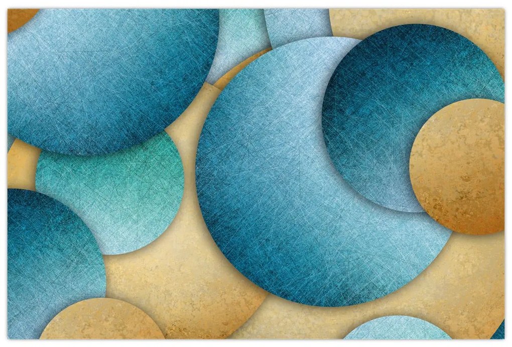 Tablou cu abstracție cercuri (90x60 cm)