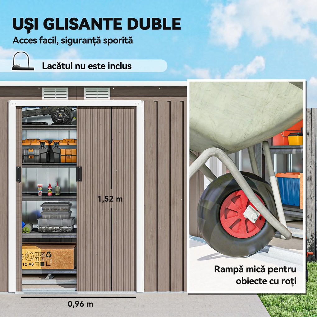 Outsunny Casuta pentru unelte de gradina, 277x130x173cm, verde | Aosom Romania