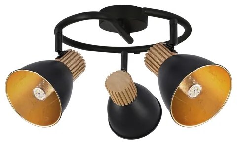 Brilagi - Lampă cu spoturi ODENSE 3xE14/10W/230V lemn/negru