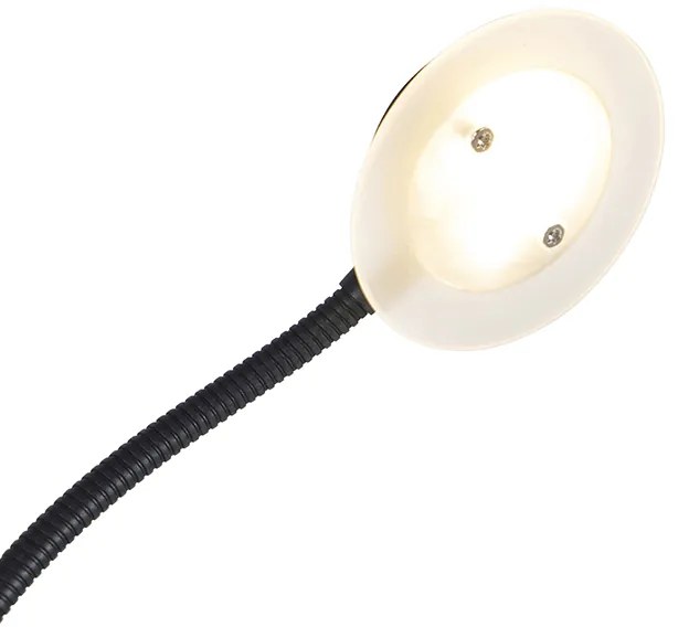 Lampa de podea moderna neagra inclusiv LED cu brat de citit - Chala