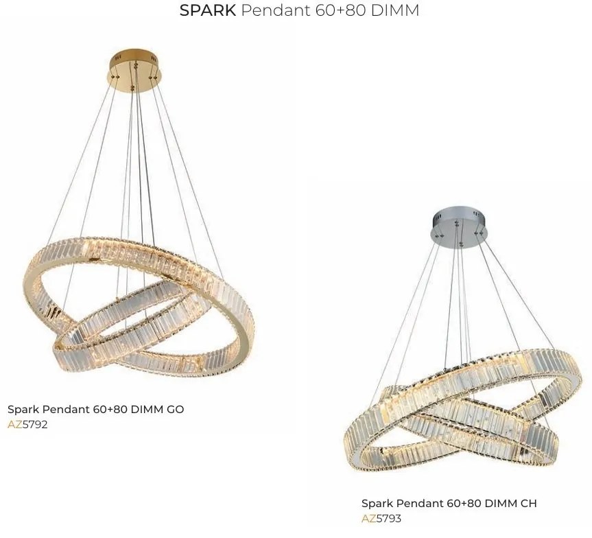 Lustra suspendata LED SPARK 60+80 DIMM GO