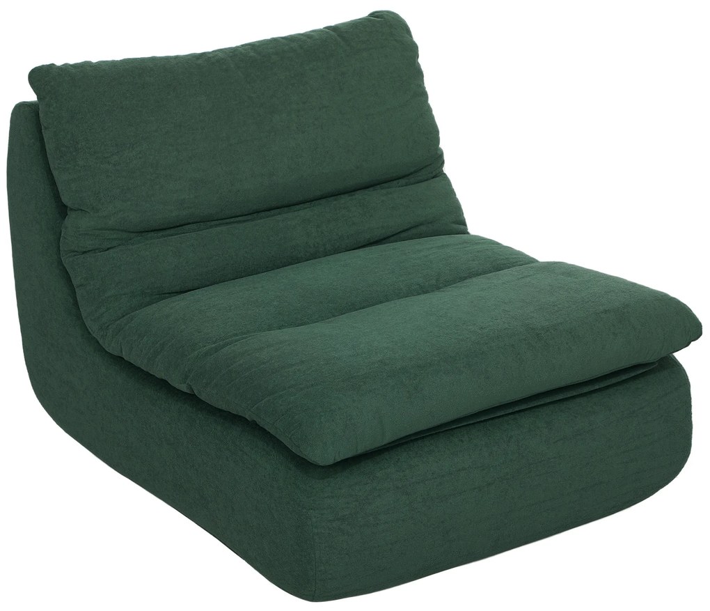 HOMCOM Scaun de Podea Modern și Capitonaț din Țesătură cu Aspect Catifelat Verde | Aosom Romania