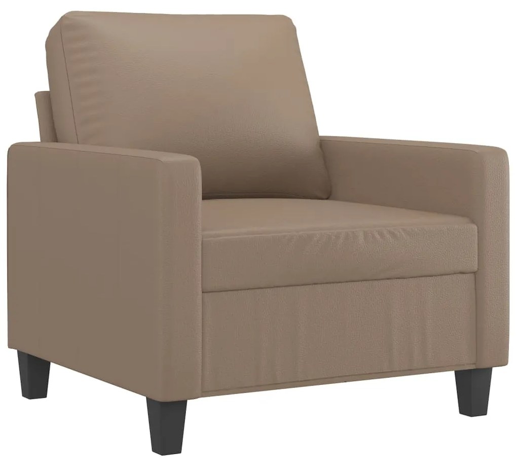 348666 vidaXL Canapea de o persoană, cappuccino, 60 cm, piele ecologică