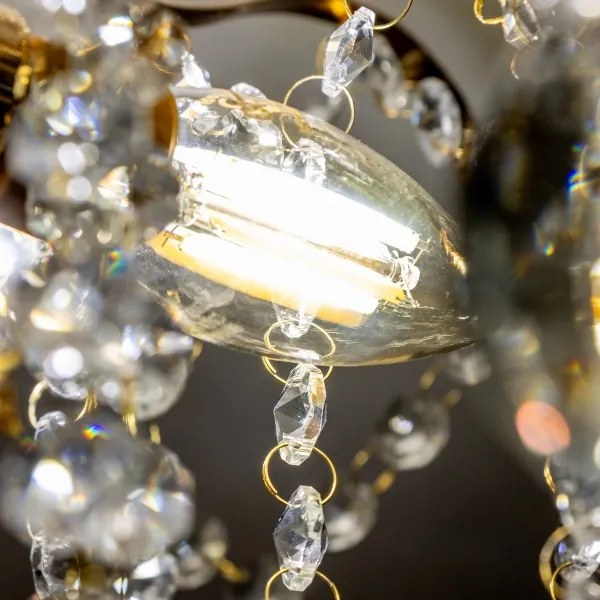 Lustră de cristal aplicată Brilagi CRYSTAL 6xE14/60W/230V auriu