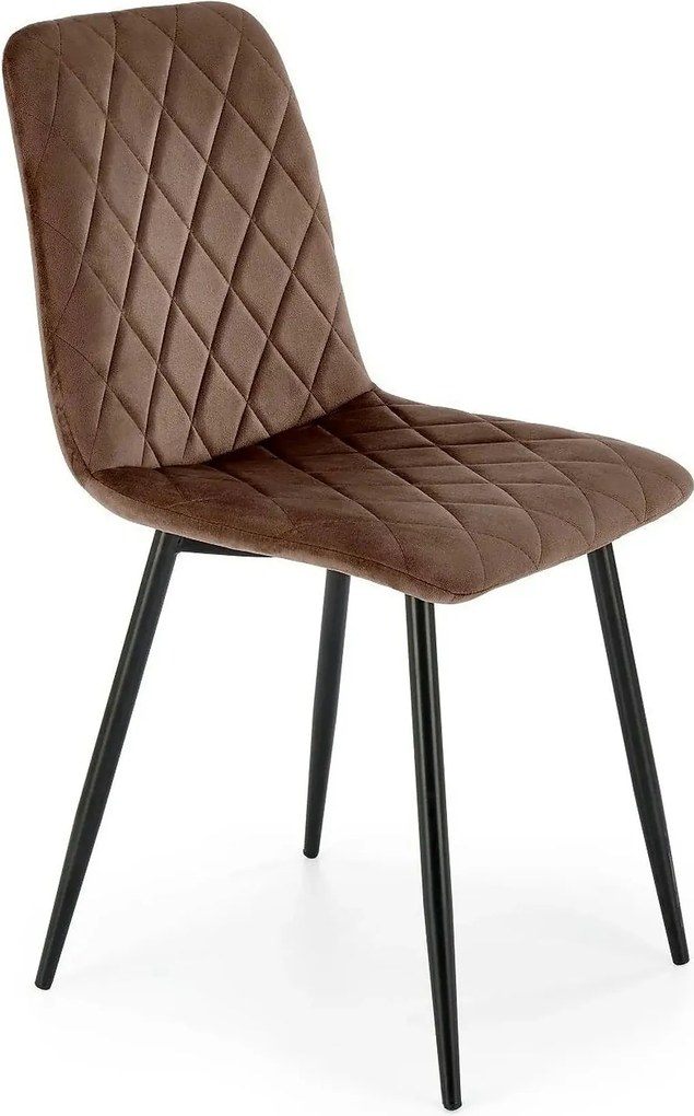 Scaun K525, maro/negru, stofa catifelata/metal, 45x55x89 cm