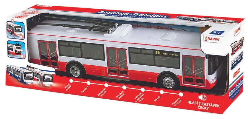 Troleibuz cu sunet și lumină Rappa, 28 cm