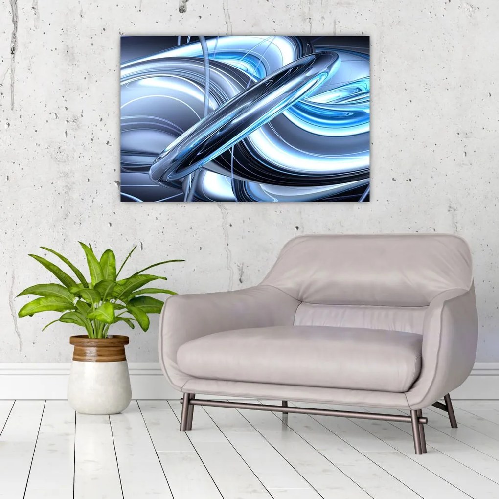Tabloul cu abstracție albastră (90x60 cm)