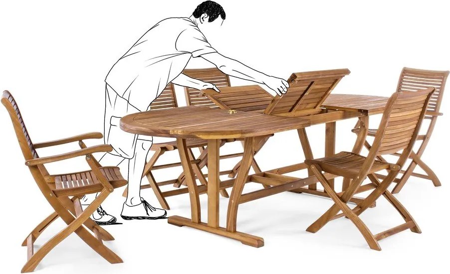 Scaun de grădină în culoare naturală din lemn masiv Noemi – Bizzotto