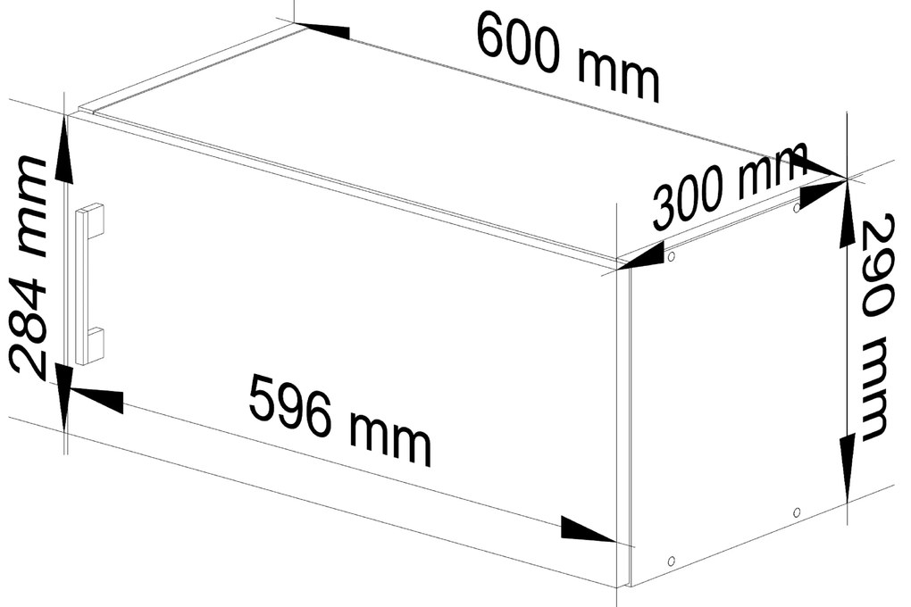 Dulap superior de bucătărie Lula w60ok (Alb + stejar sonoma). 1068598