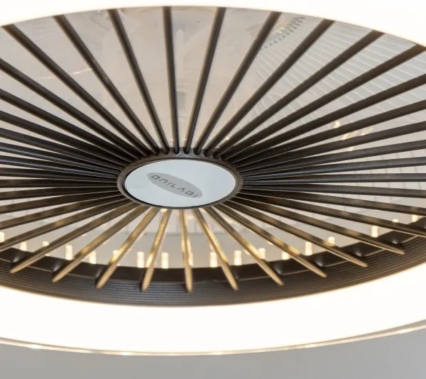 Plafonieră LED dimabilă cu ventilator Brilagi RONDA LED/48W/230V negru + telecomandă