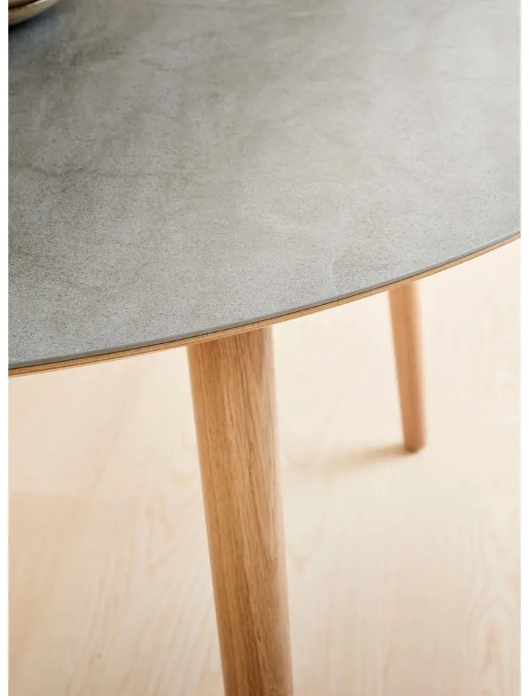 Masă de dining rotundă extensibilă cu blat ceramic cu blat suplimentar ø 135 cm Meza – Hammel Furniture