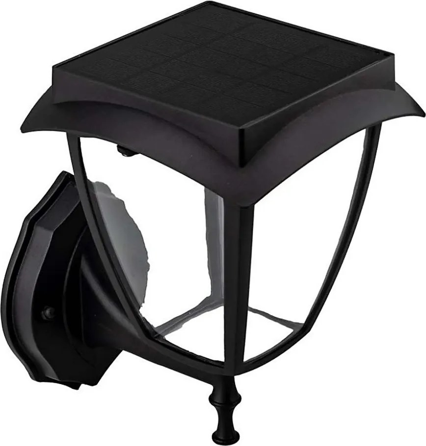 Lampă solară de perete LED/2W/3,7V 3000/6000K IP65 2200 mAh neagră