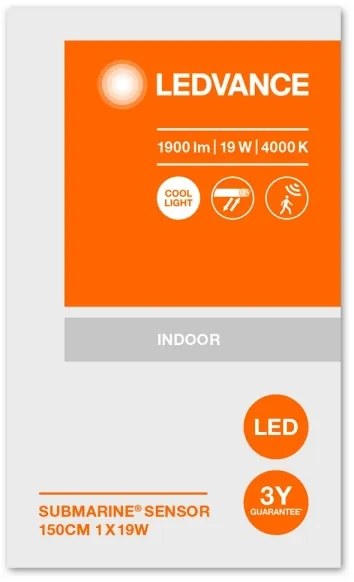 Corp de iluminat LED industrial cu senzor SUBMARINE 1xG13/19W/230V IP65 Ledvance